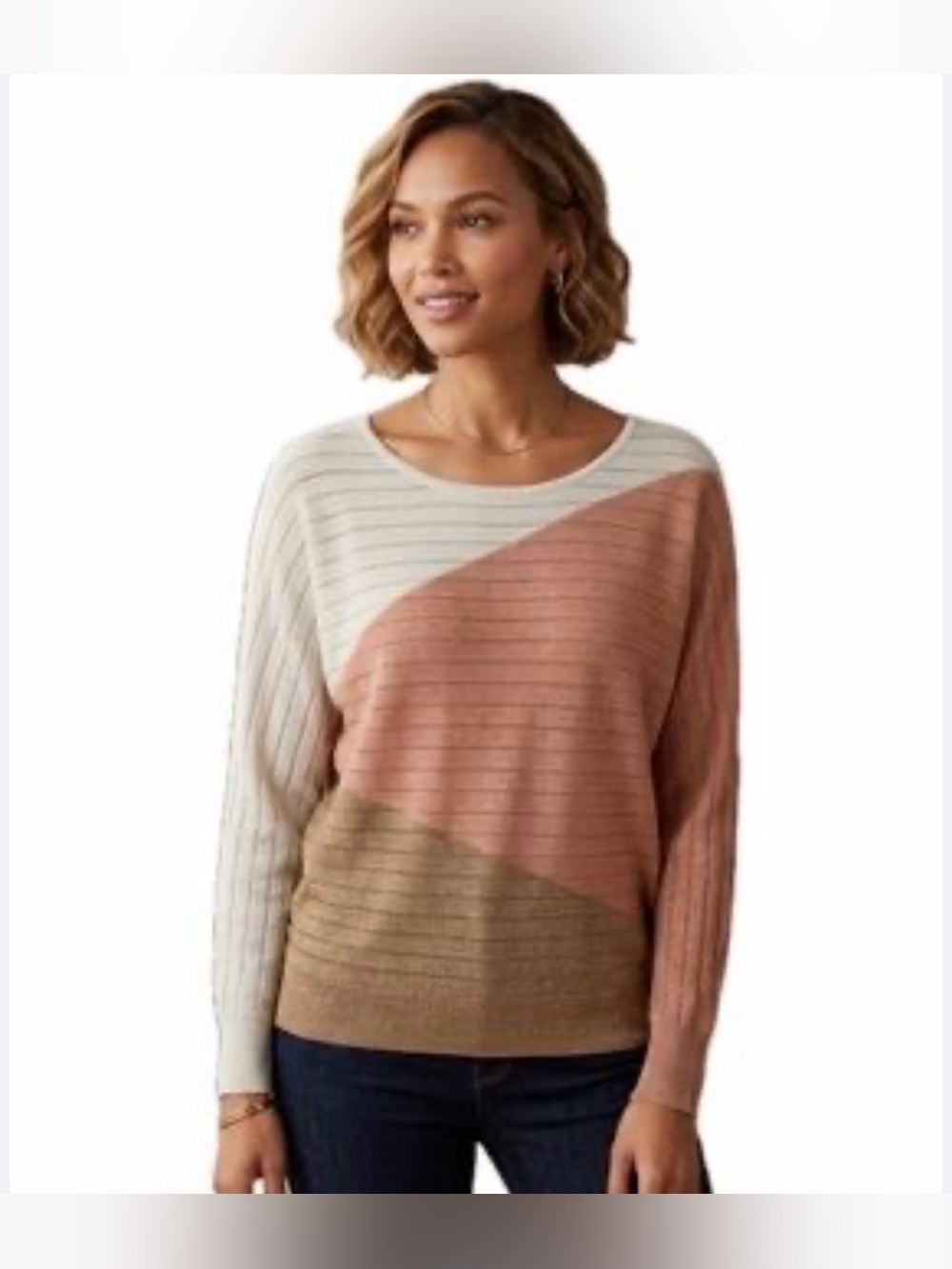 Madison + Hudson colorblock knit sweater size large